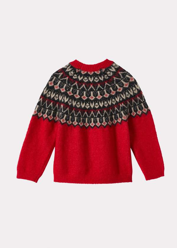 KIDS Caramel Robyn Fair Isle Wool Jumper