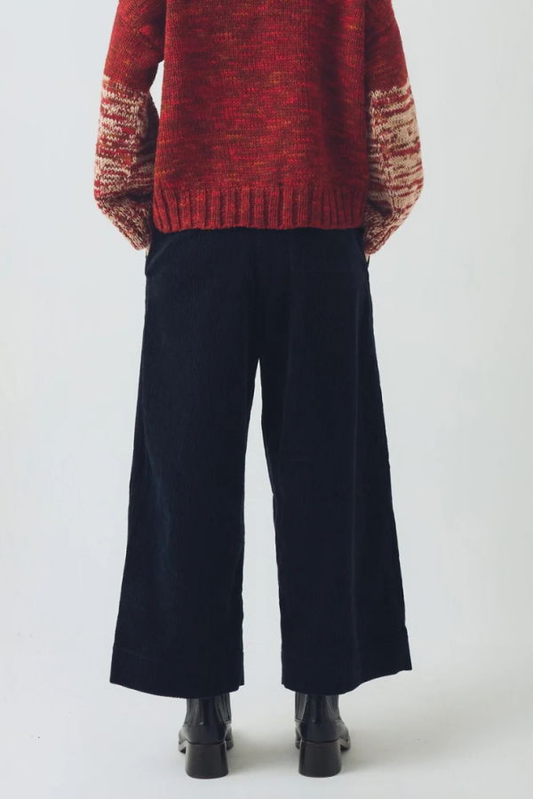 TOAST Cord Pleat Front Trousers - Midnight