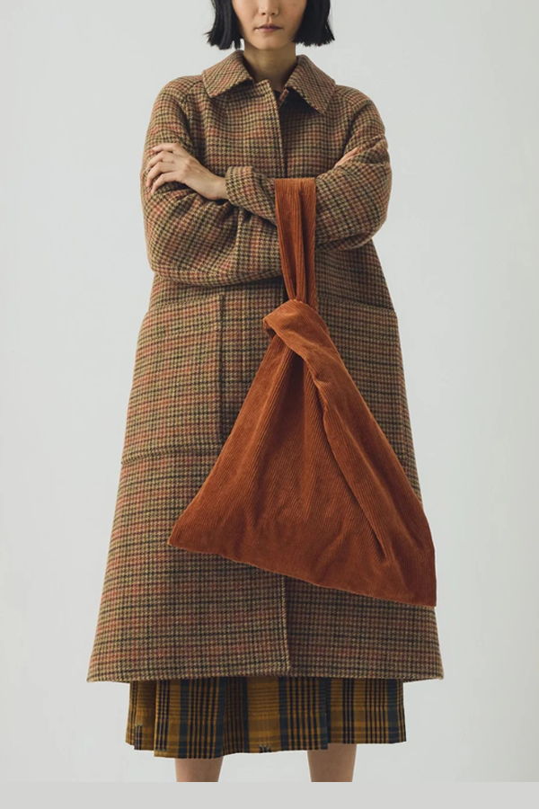 TOAST Frankie Vibrant Check Raglan Coat - Umber Multi