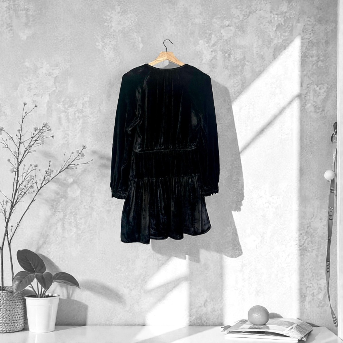 Ulla Johnson Audrey Velvet Dress - Black - Image 2 of 6