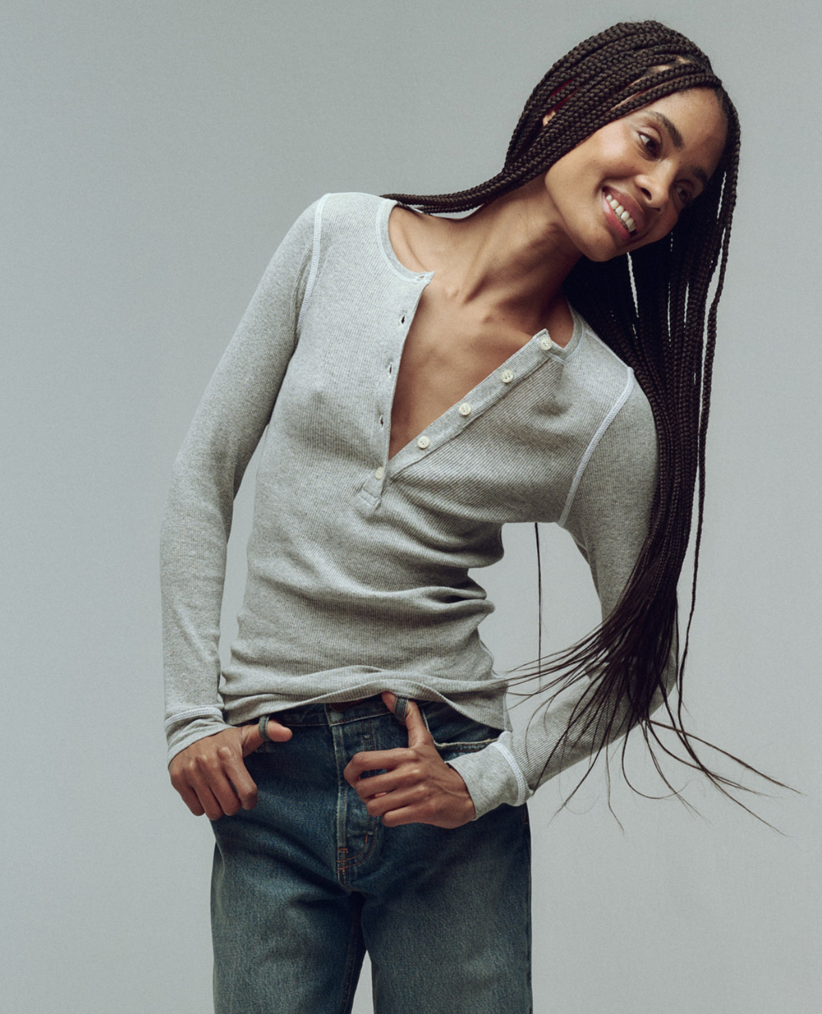 The Great. The Baby Rib Henley Top - Image 1 of 4