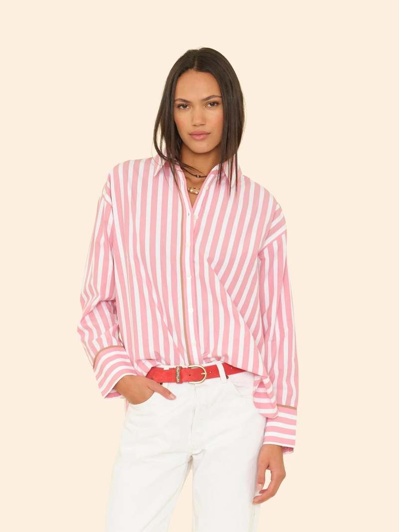 Xirena Gillian Shirt - Rosebud Stripe