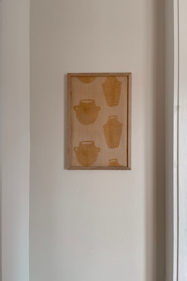 PO-EM Jugs Block-Print Textile Art