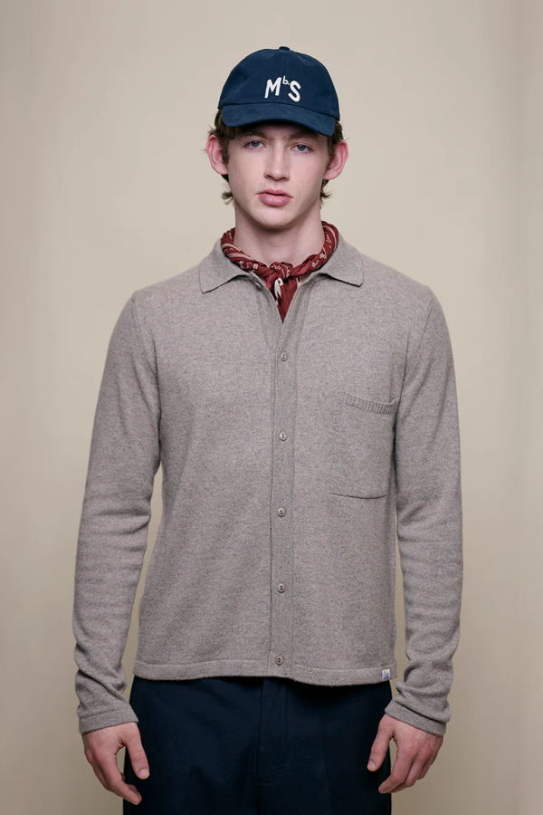 Merz b. Schwanen Merino Wool-Cashmere-Silk Long Sleeve Shirt