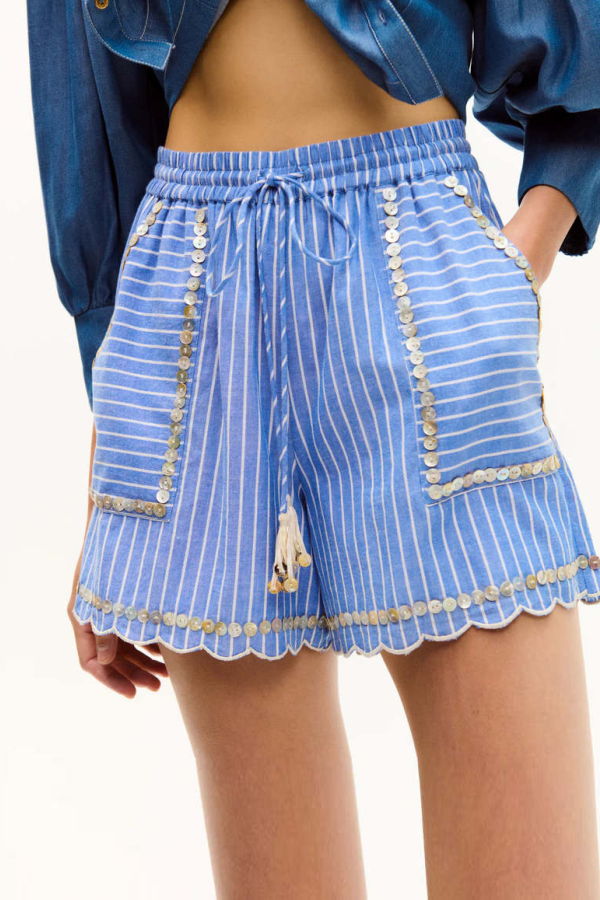 Carolina K Moni Shorts - Blue Stripes