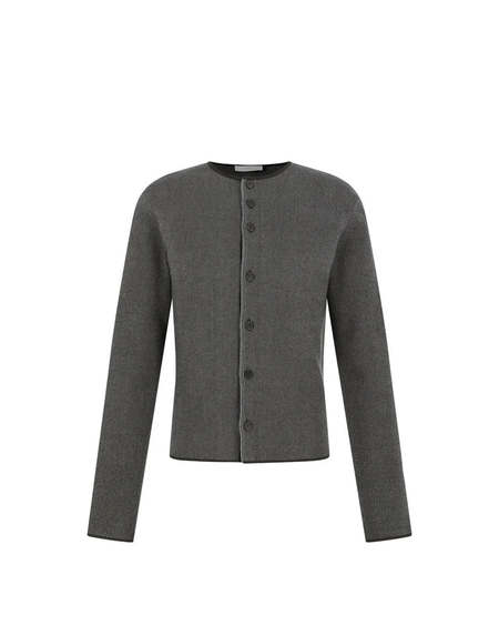 AMOMENTO Brown Stripe Button Up Cardigan - Brown | Garmentory