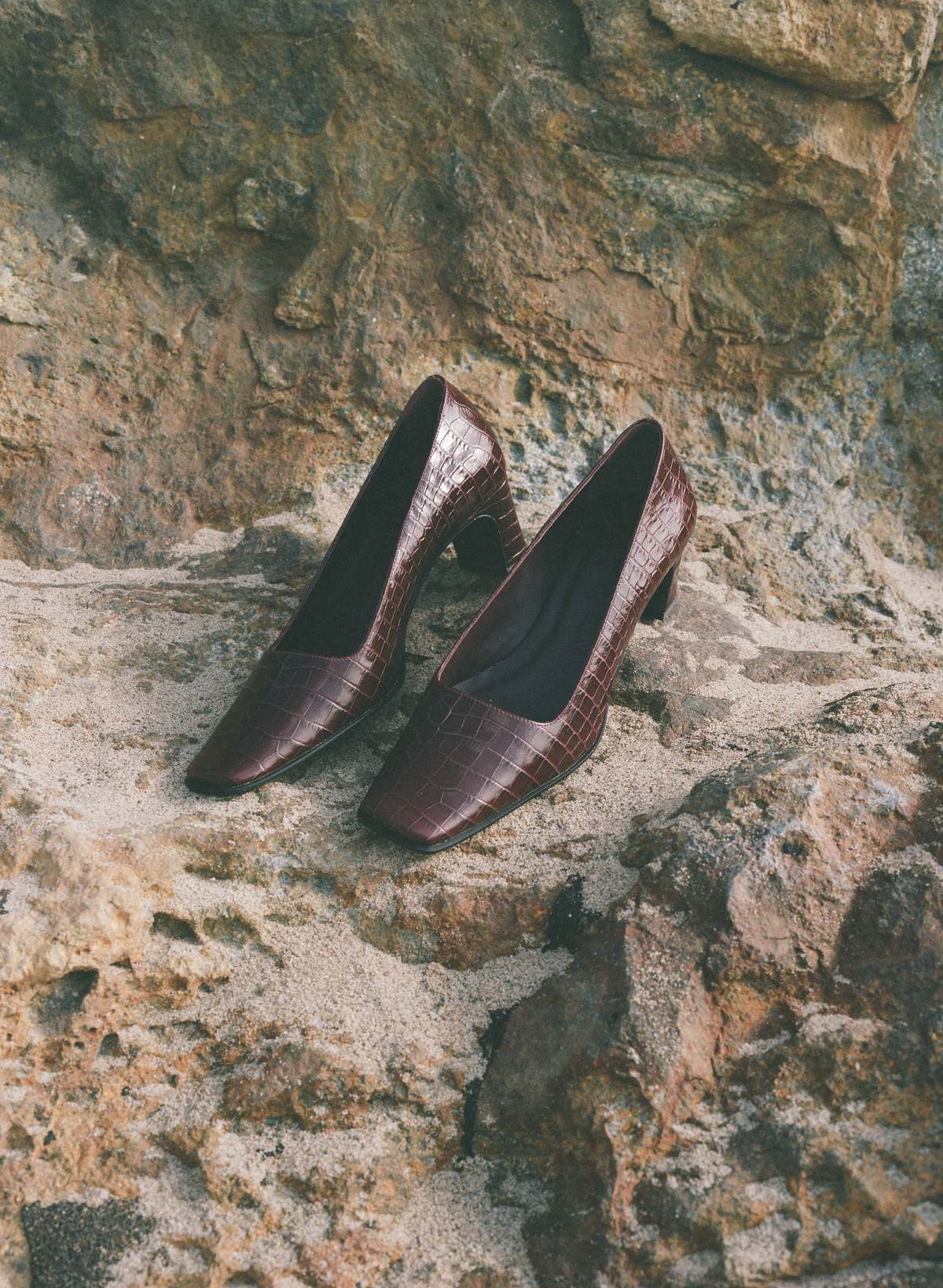 Pari Desai, Elora Pump - Burgundy Croc Textured Leather - Image 2 of 2