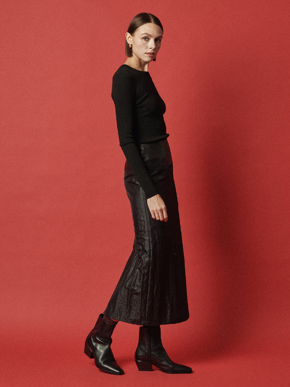 MAISON DE INES Rib Wool Blend Basic Knit - Black - Image 5 of 6