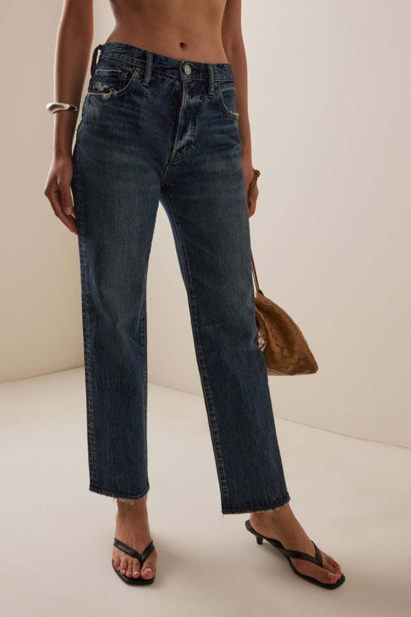 MOUSSY Wiley Mid Rise Straight Leg Jeans - Moussy Blue