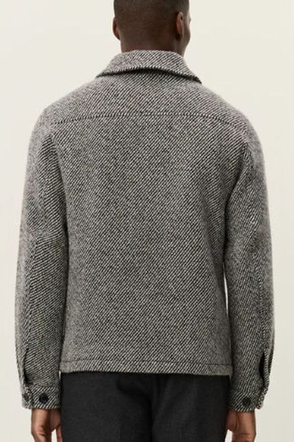 LES DEUX Marseille Twill Wool Jacket - Salt Pepper