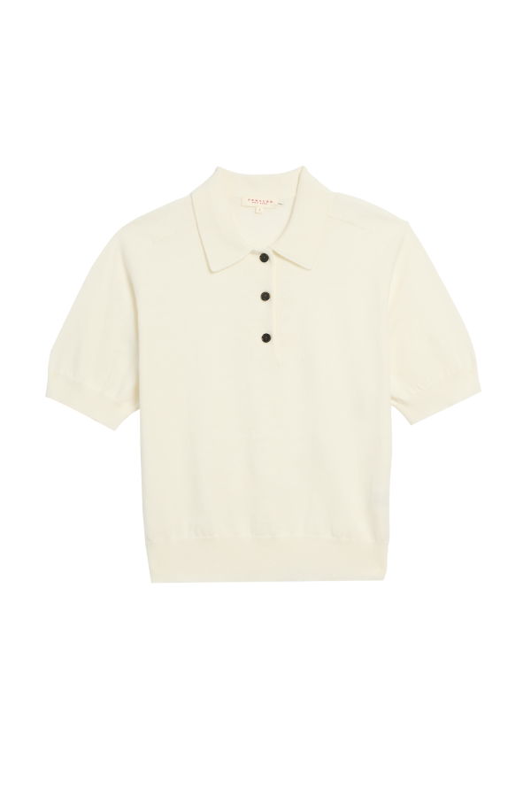 DEMYLEE Billie Cotton Cashmere Polo Top