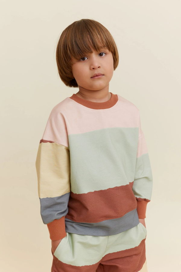 KIDS OXOX Club Wide Stripes Sweatshirt