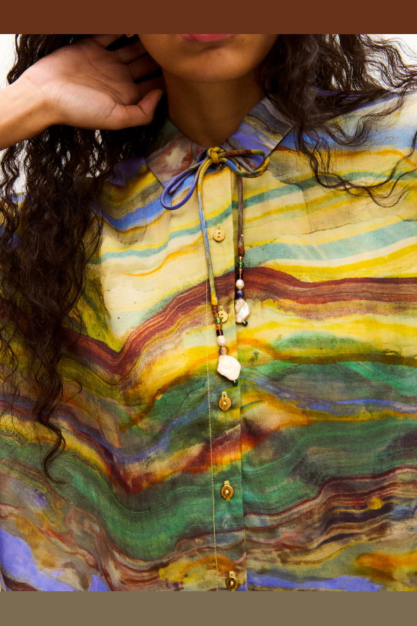 Carolina K Kimono Top - Emerald Marble