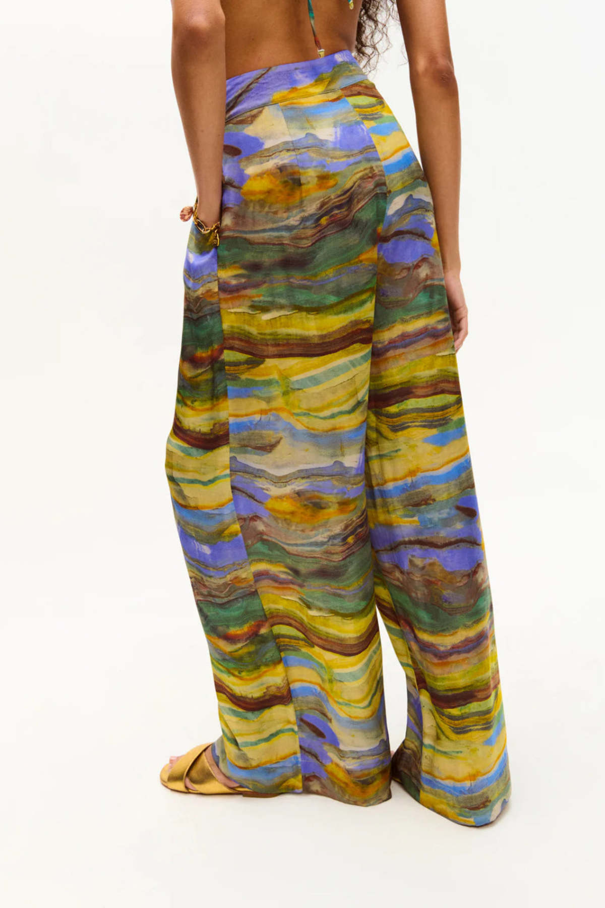 Carolina K Palazzo Pant - Emerald Marble - Image 1 of 4