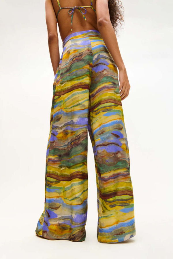 Carolina K Palazzo Pant - Emerald Marble