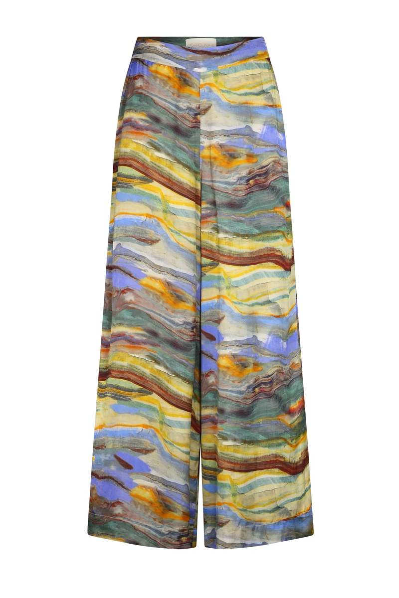 Carolina K Palazzo Pant - Emerald Marble