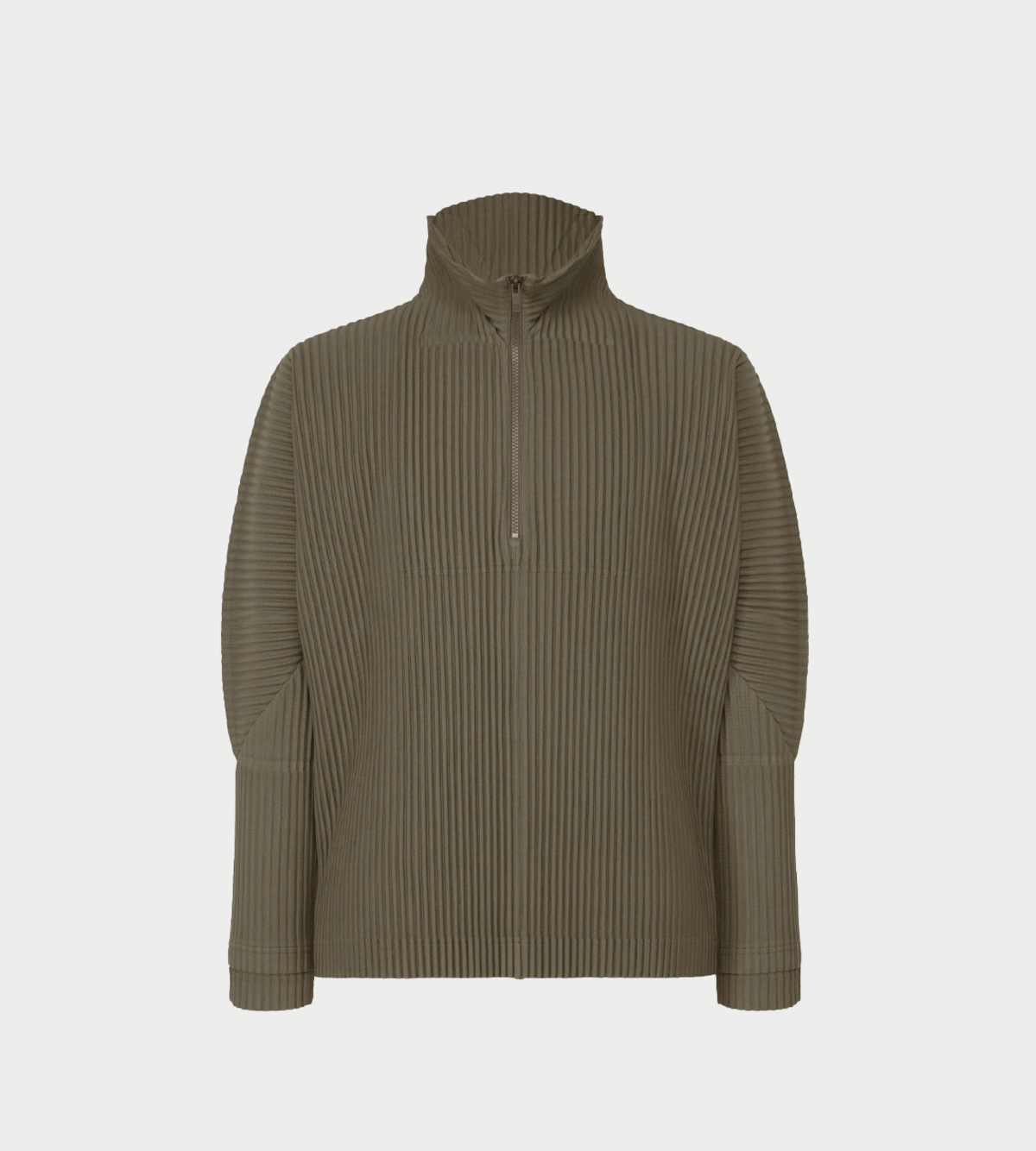 Issey Miyake Quarter Zip Pleated LS Top - Image 1 of 1