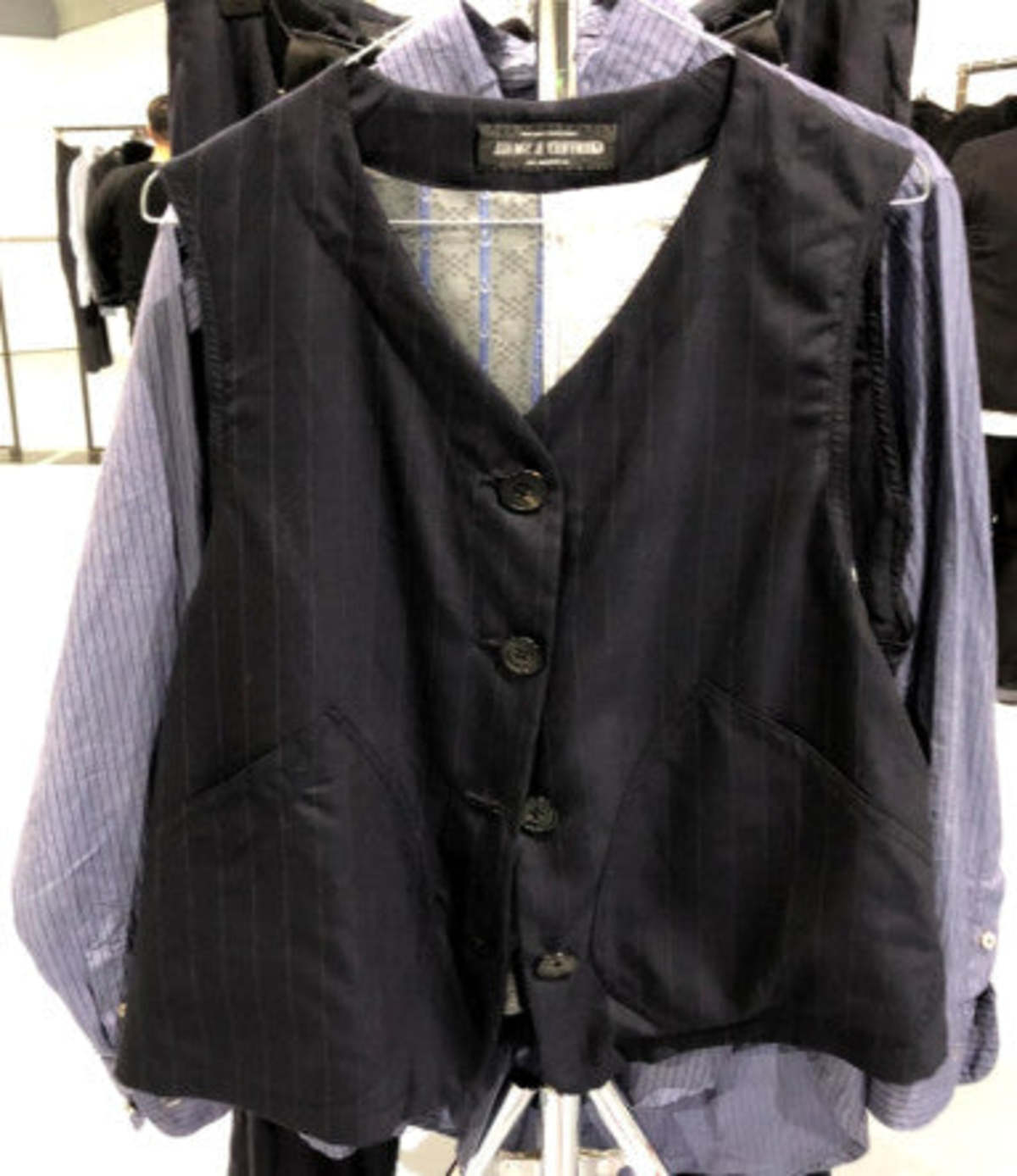 Geoffrey B. Small Oversized Patch-Pocket Waistcoat - H.W. Grey