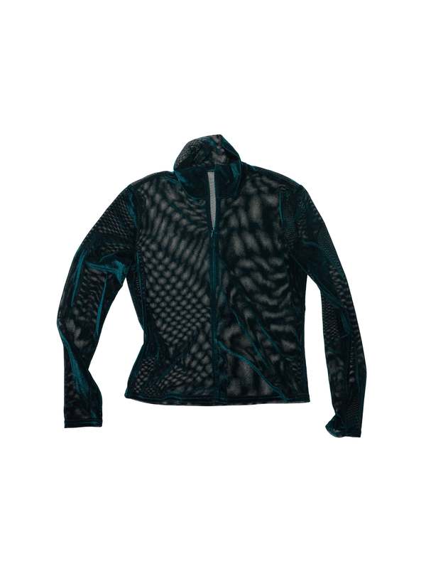 Simone Wild Mesh Velvet Ski LS Shirt - Pine