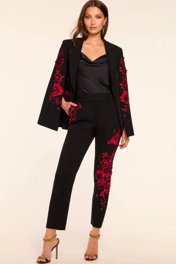 Ramy Brook Vanessa Embellished Tailored Pant - Black