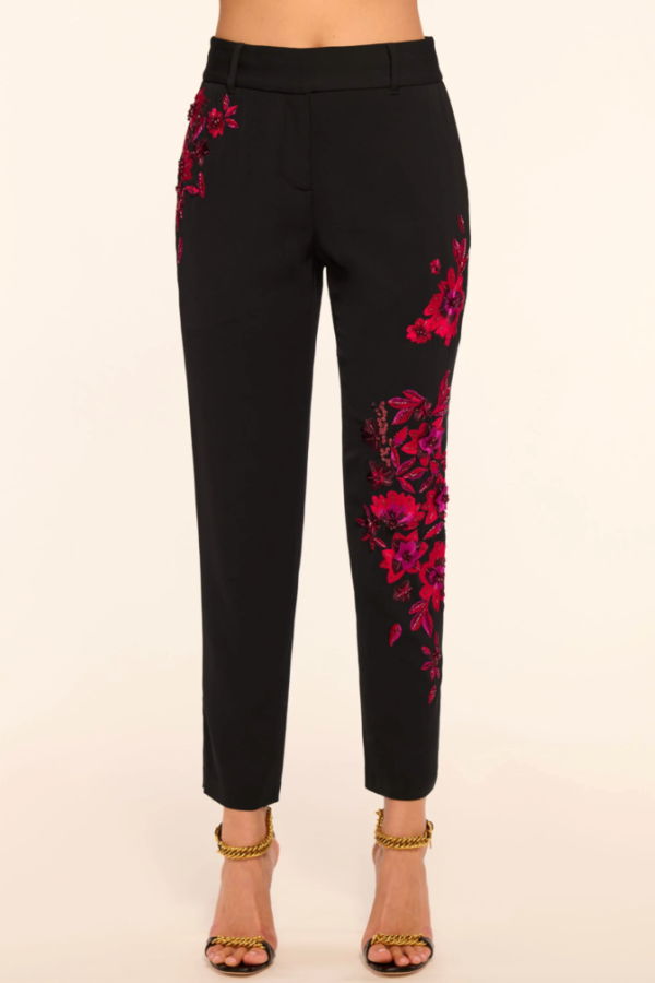 Ramy Brook Vanessa Embellished Tailored Pant - Black