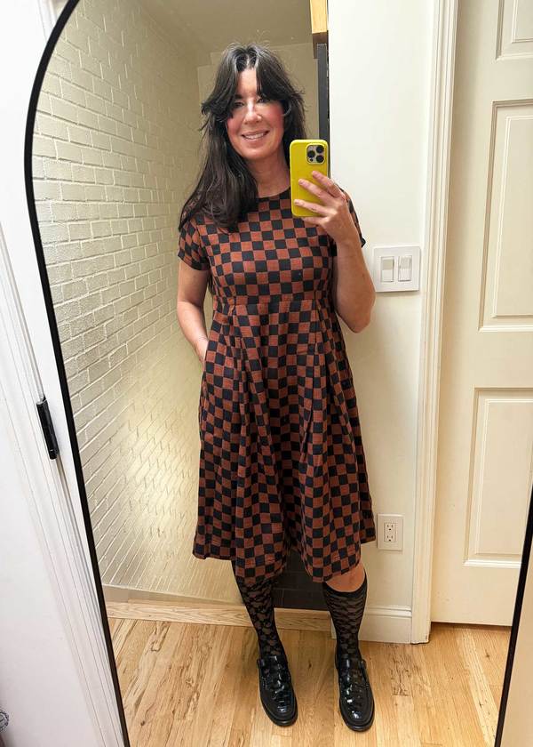 Ace & Jig Avi Dress - Black/Cinnamon Brown Checker