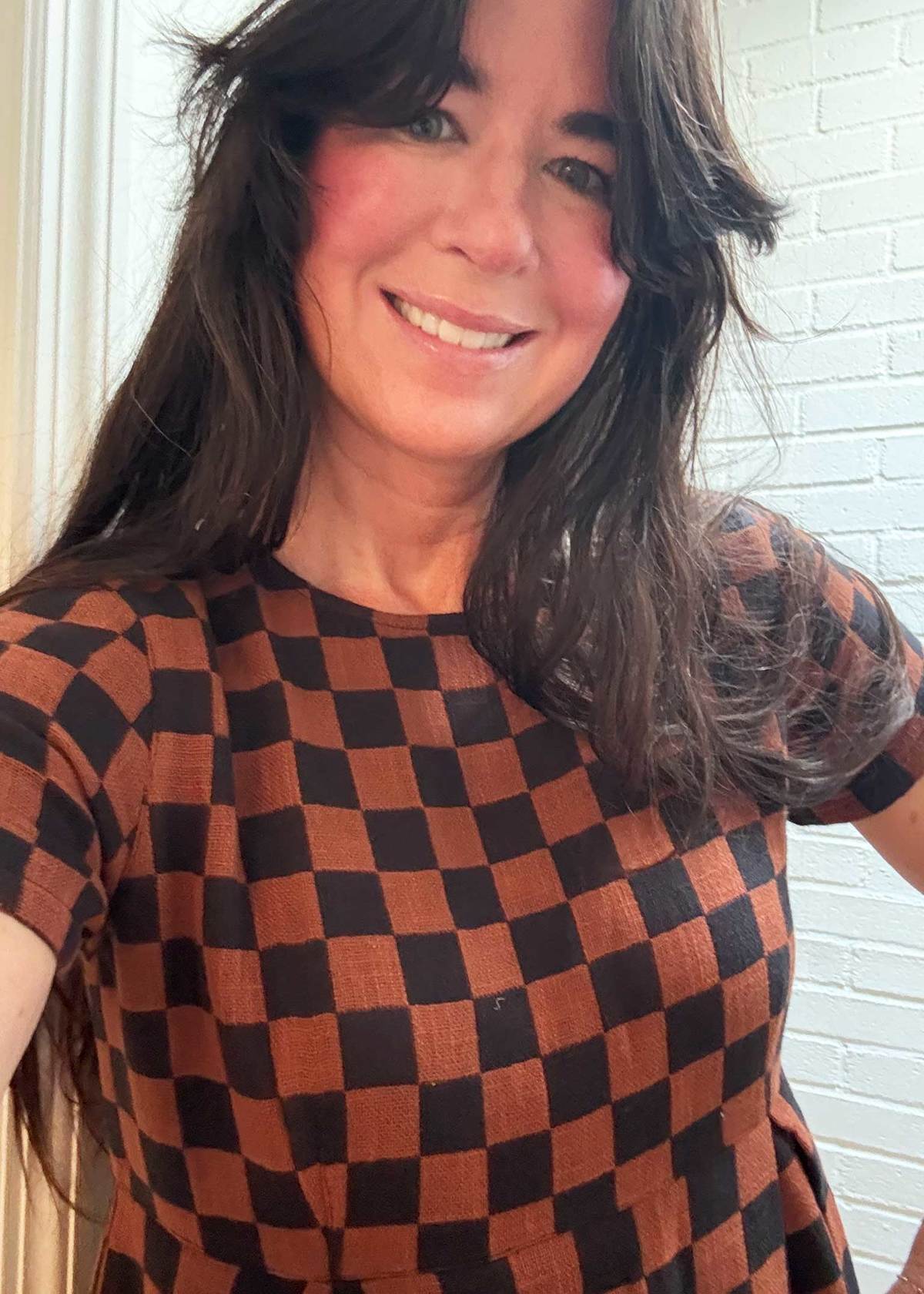 Ace & Jig Avi Dress - Black/Cinnamon Brown Checker - Image 2 of 4