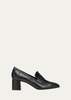 SOPHIQUE Essenziale Leather Heeled Penny Loafers - Black - Thumbnail 1
