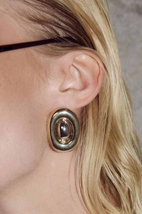 Luv AJ Two-Tone Chrome Orb Earrings - Gold