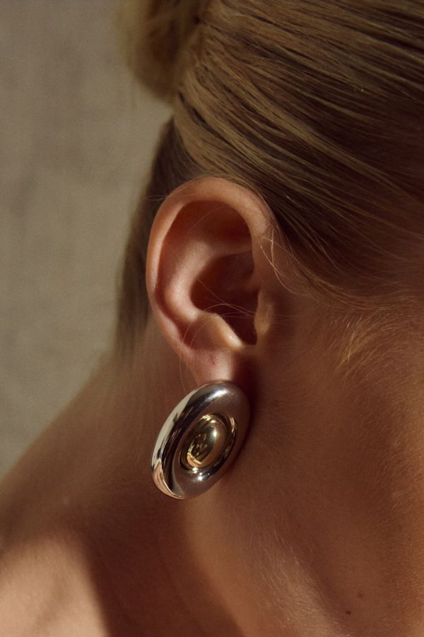 Luv AJ Two-Tone Chrome Orb Earrings - Silver