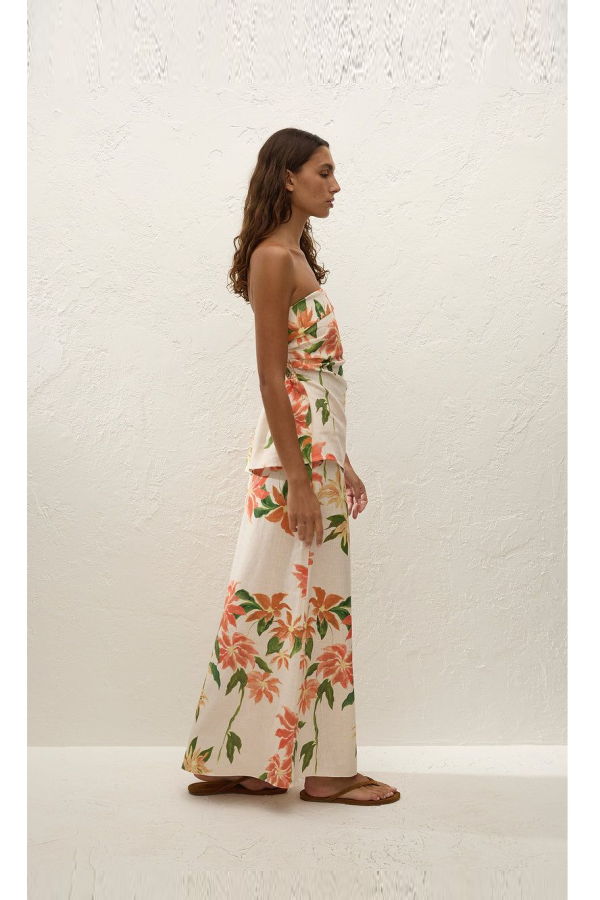 Faithfull The Brand Eleanore Strapless Top - Jardines Floral