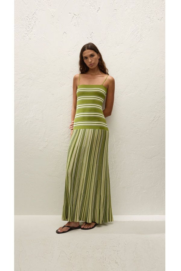 Faithfull The Brand Esenia Knit Dress - Ombre Stripe Macro Juniper