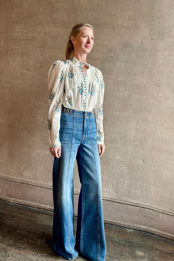 Alix Of Bohemia Artemis Sky Mist Flower Shirt