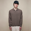 Merz b. Schwanen Merino Wool-Cashmere-Silk Long Sleeve Polo Shirt - Thumbnail 2