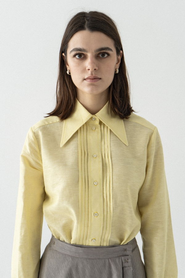 K M by L A N G E Sonyashnyk Linen Shirt - Yellow