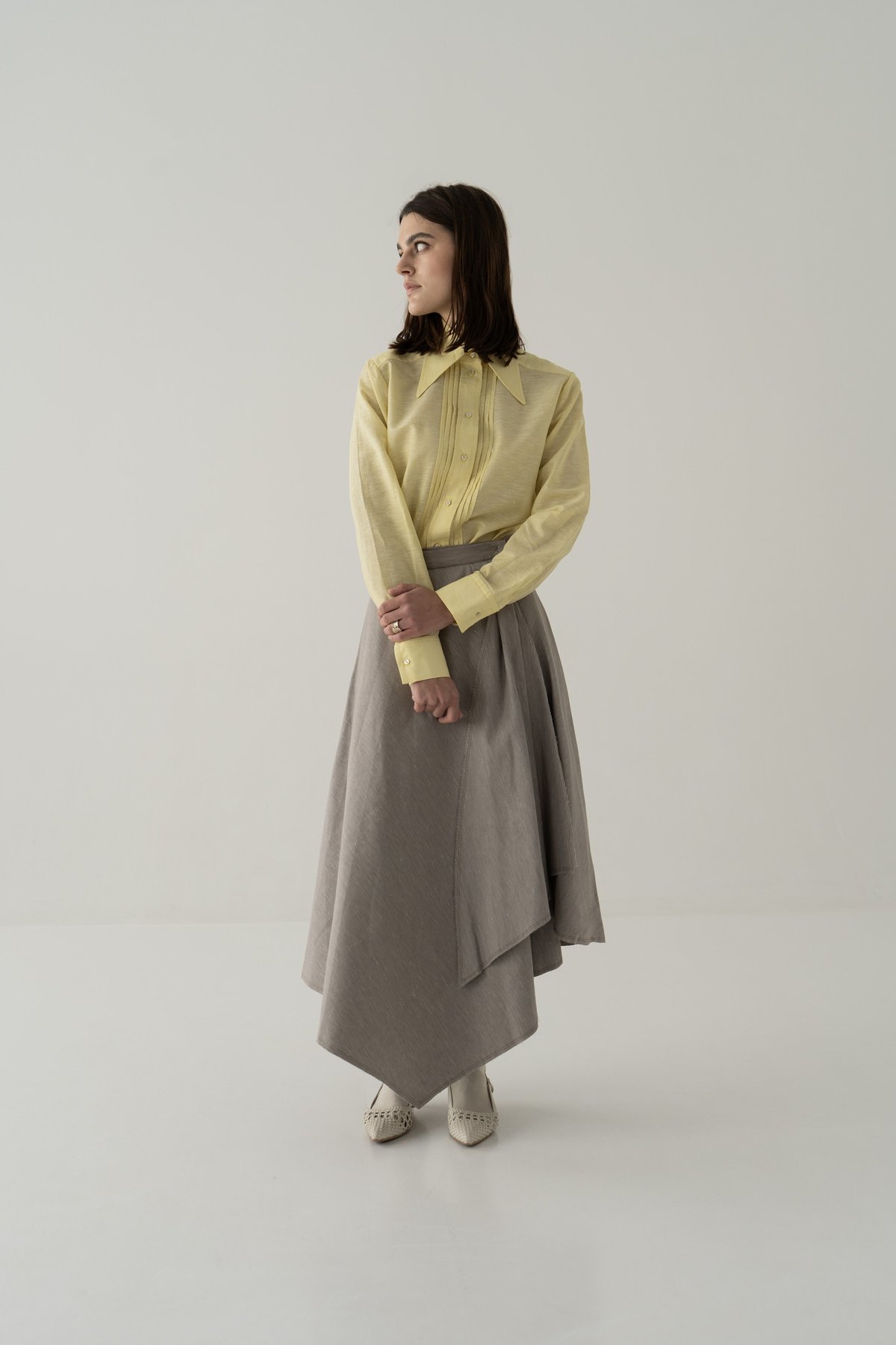 K M by L A N G E Sonyashnyk Linen Shirt - Yellow - Image 4 of 9