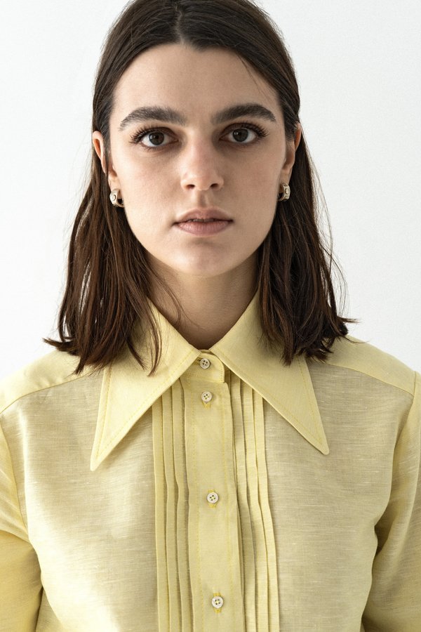 K M by L A N G E Sonyashnyk Linen Shirt - Yellow