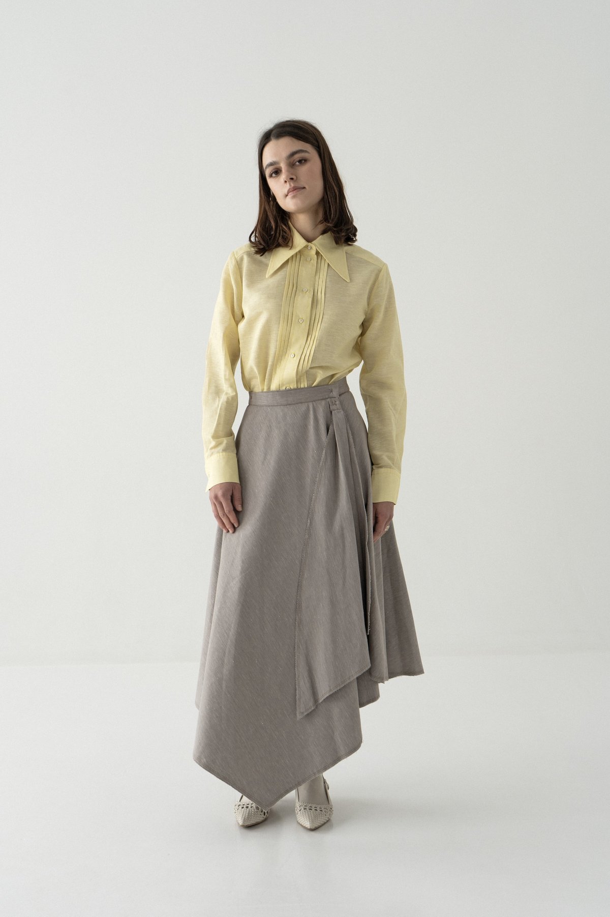 K M by L A N G E Sonyashnyk Linen Shirt - Yellow - Image 6 of 9