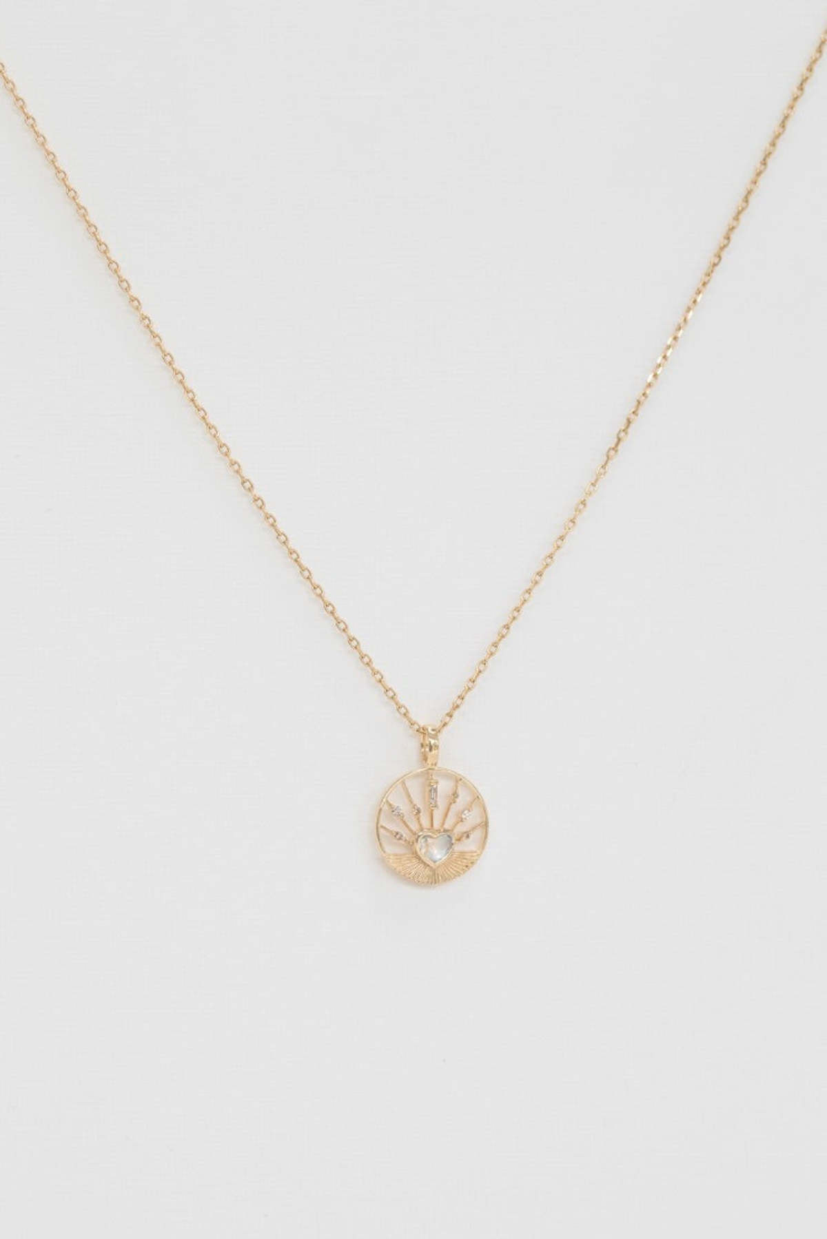 Celine Daoust Moonstone Heart Medal and Chain Necklace - Image 4 of 4