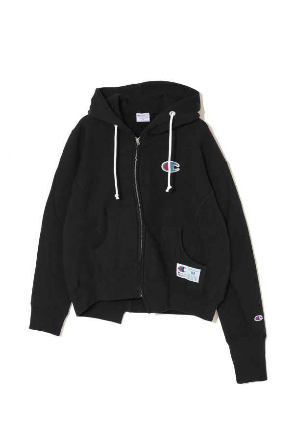 Undercover x Champion Asymmetrical Paneling Hoodie - Black