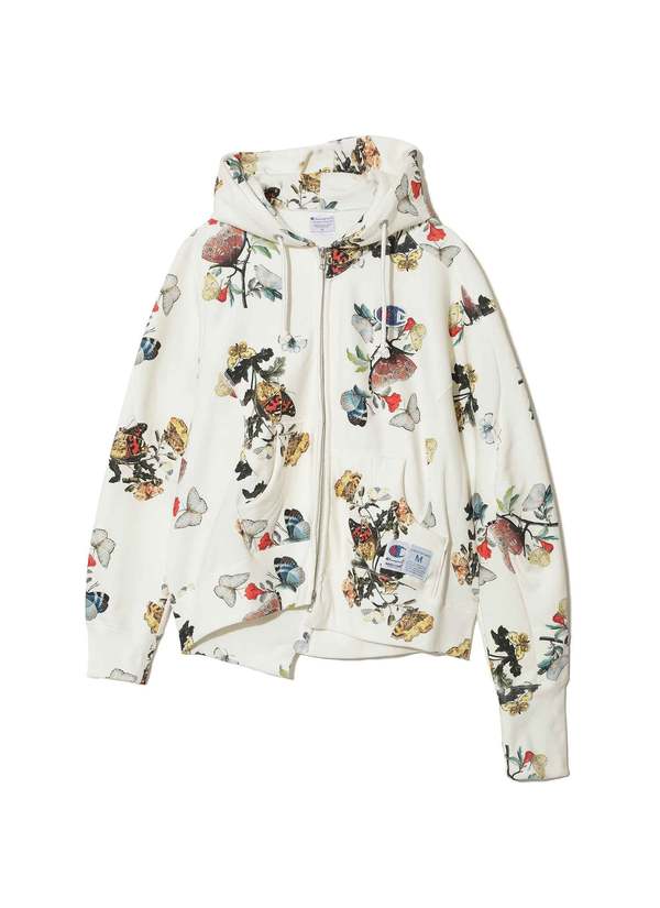 Undercover x Champion Asymmetrical Paneling Zip Hoodie - Ivory Base