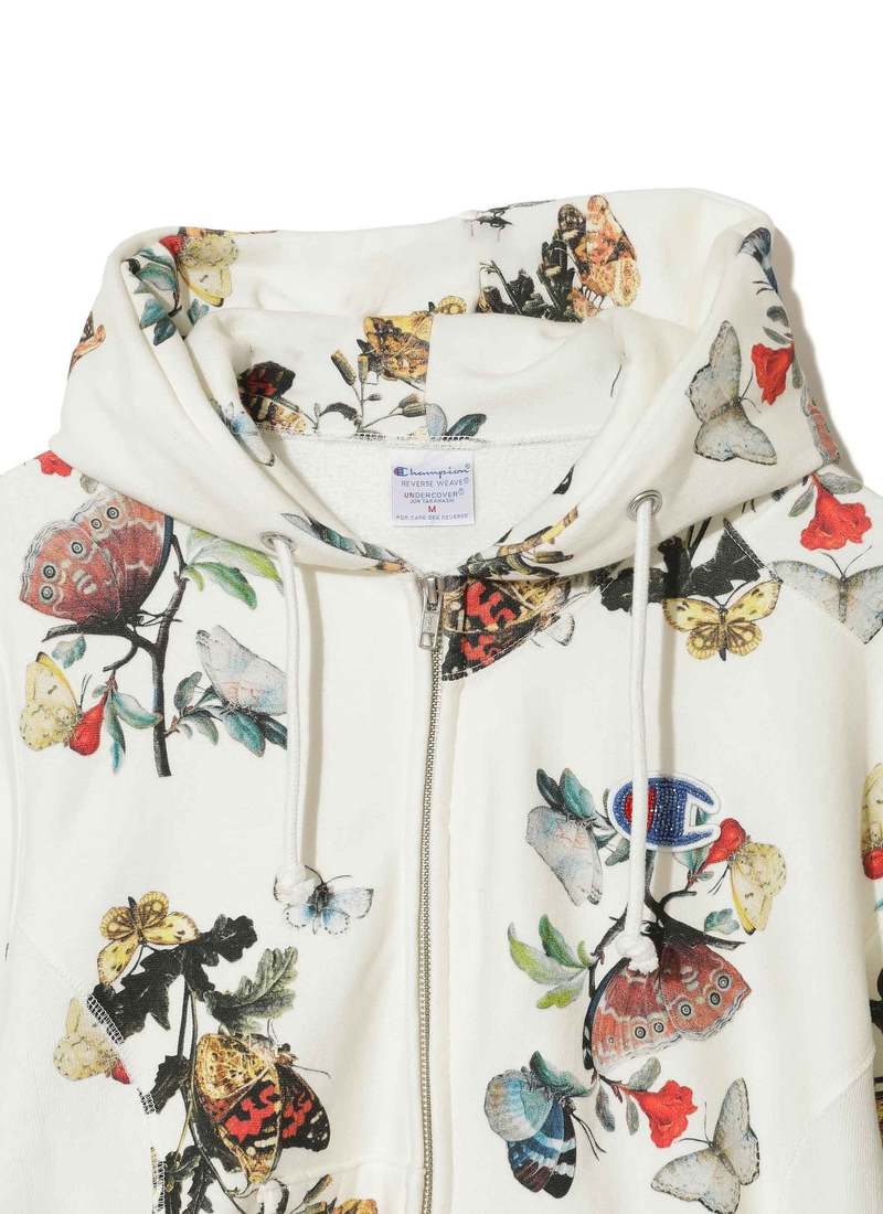 Undercover x Champion Asymmetrical Paneling Zip Hoodie - Ivory Base