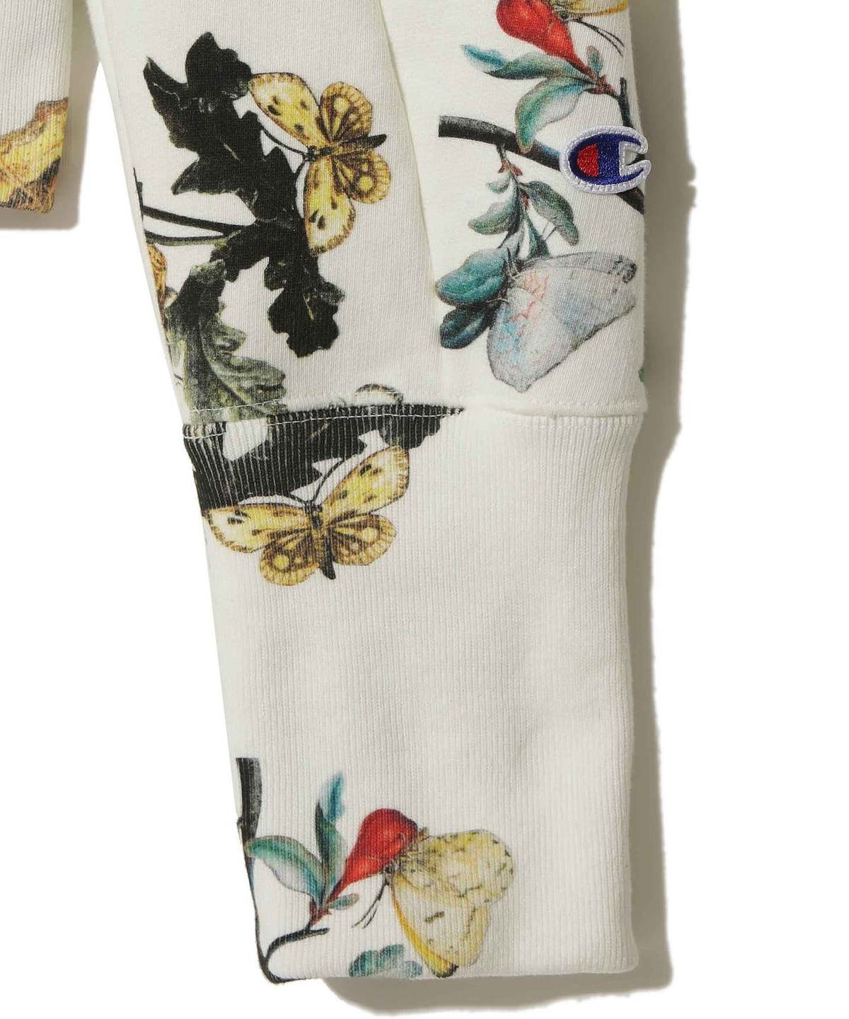 Undercover x Champion Asymmetrical Paneling Zip Hoodie - Ivory Base - Image 4 of 7