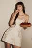 Amanda Uprichard Bethany Strapless Romper - White/Gold - Thumbnail 2