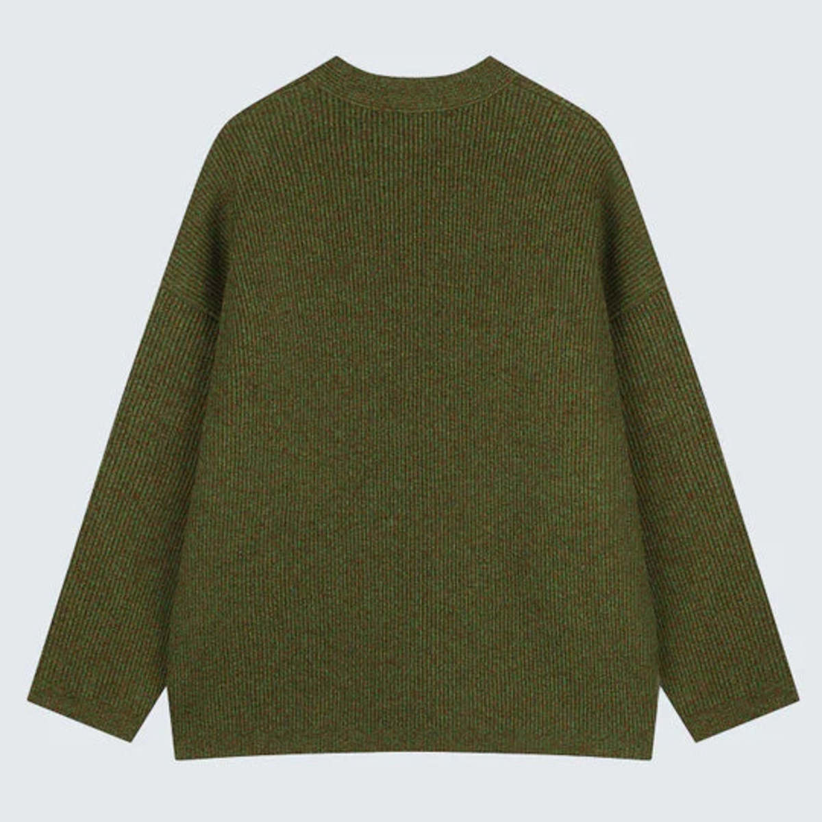 TIME Oversized Knit Cardigan - Moss - Image 5 of 5