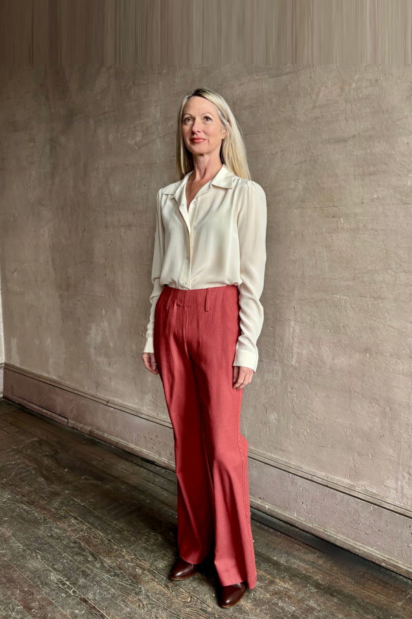 Alix Of Bohemia Charlie Red Ochre Silk Pants
