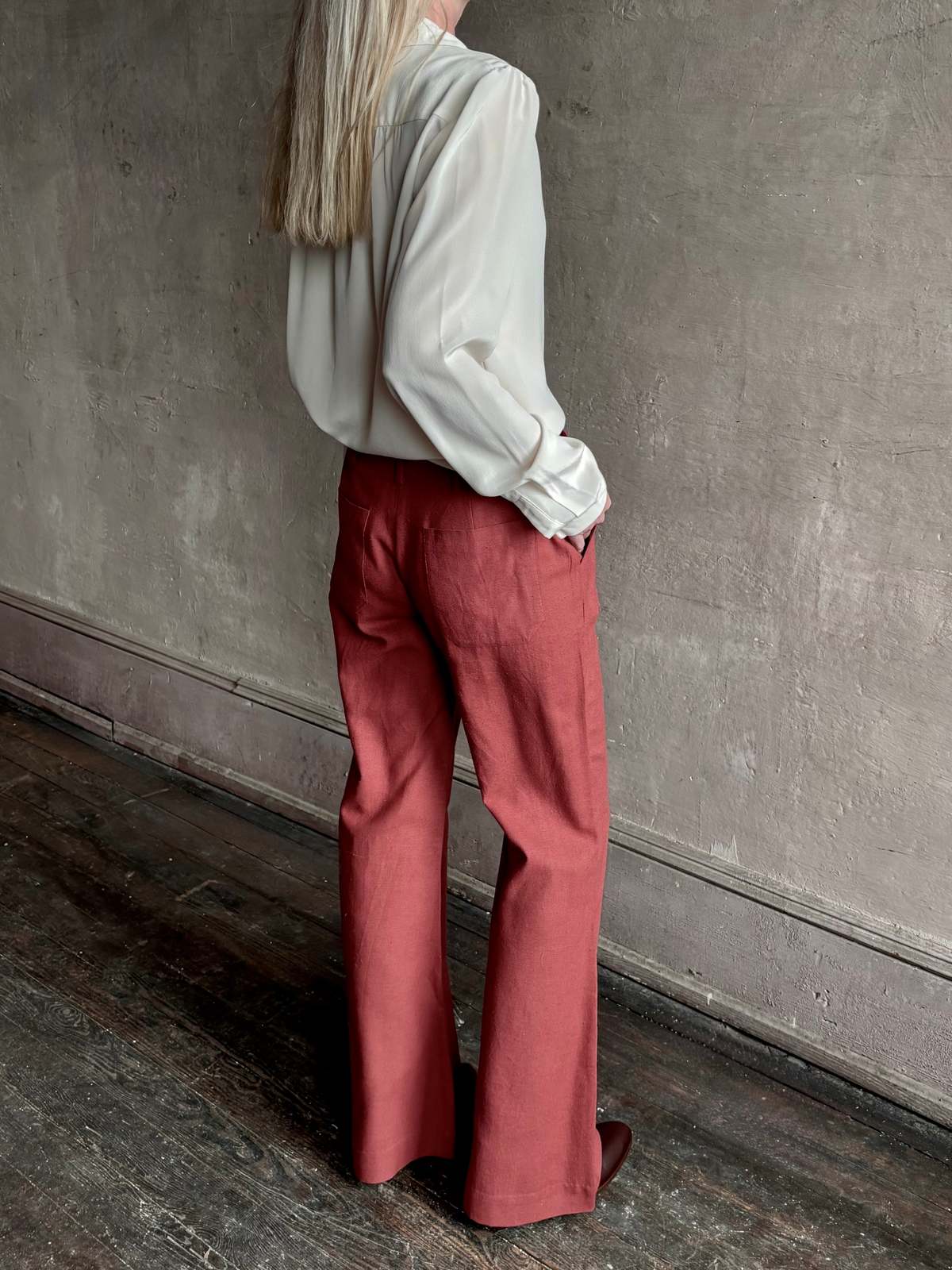 Alix Of Bohemia Charlie Red Ochre Silk Pants - Image 2 of 2