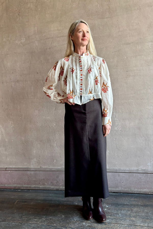 Alix Of Bohemia Ryland Persimmon Flower Shirt