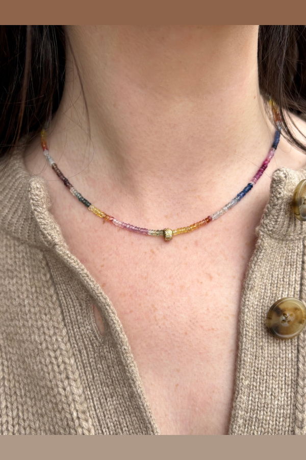 Anne Sportun Diamond & Watermelon Tourmaline Boulder Bead Necklace