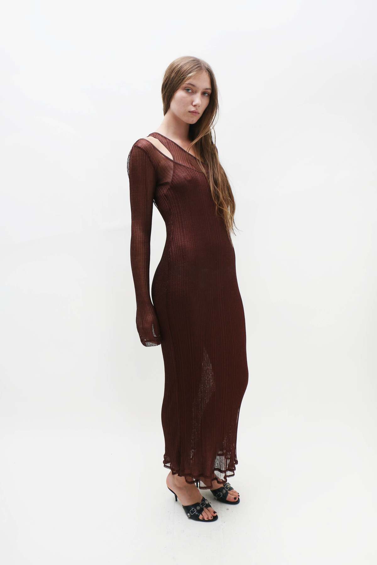Priscavera Double Layer Maxi Dress - Bronze - Image 2 of 6